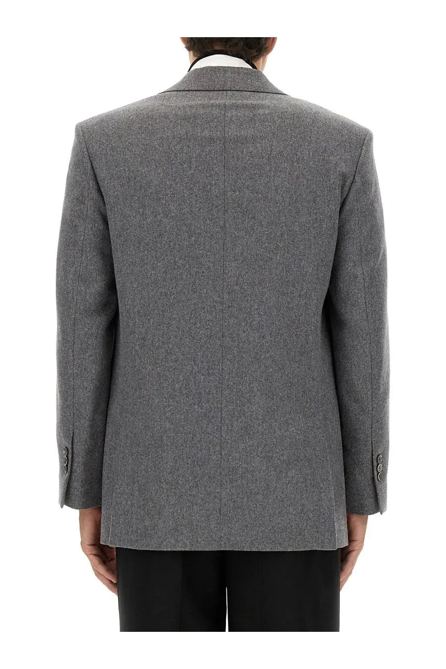 Ami Paris Men's Double Breasted Wool Jacket Grey, view 3