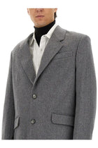 Ami Paris Men's Double Breasted Wool Jacket Grey, view 4