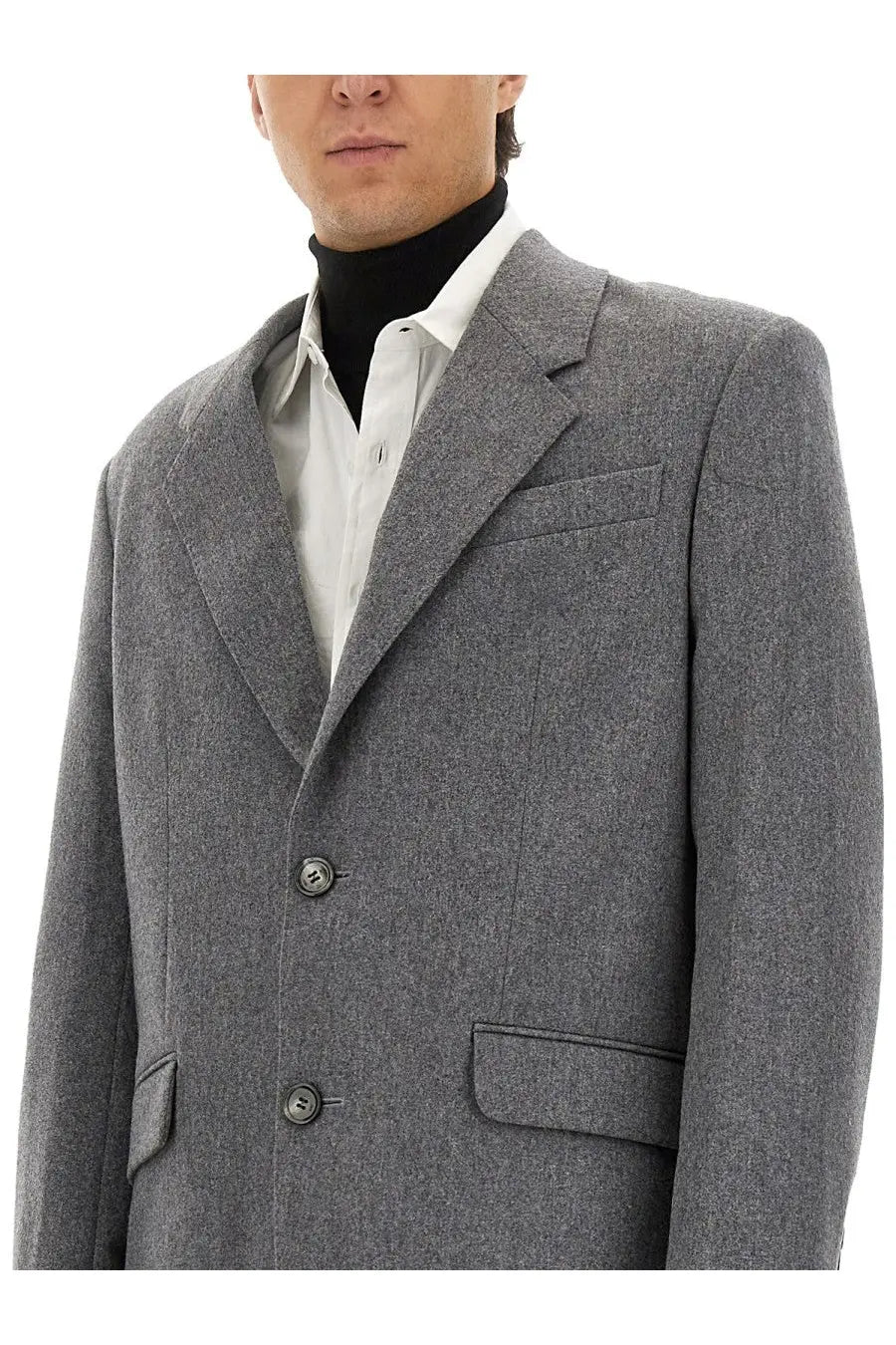 Ami Paris Men's Double Breasted Wool Jacket Grey, view 4