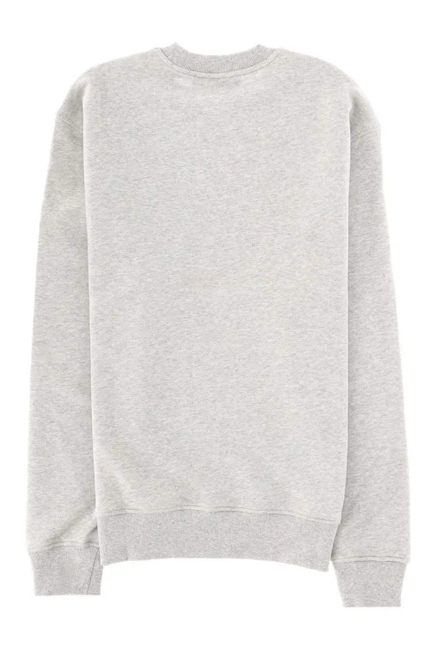 Ami Paris men’s grey heather crewneck sweatshirt with ribbed cuffs and hem made from soft felpa material
