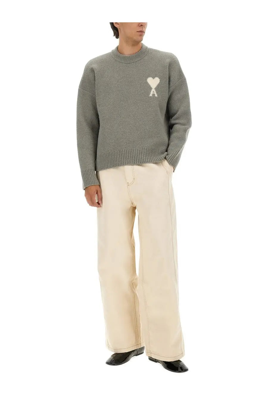 Ami Paris Men's Jeans Wide Fit White, view 2