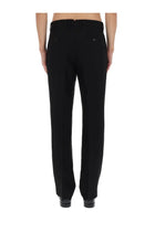 Ami Paris Men's Linen Blend Straight Pants Black, view 5
