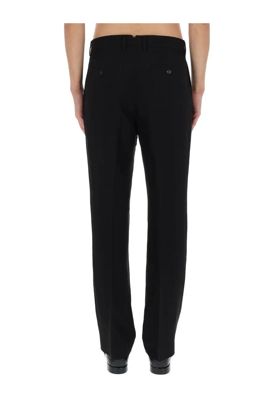 Ami Paris Men's Linen Blend Straight Pants Black, view 5