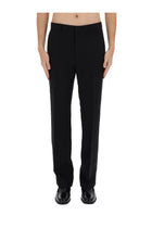 Ami Paris Men's Linen Blend Straight Pants Black, view 6