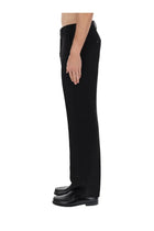 Ami Paris Men's Linen Blend Straight Pants Black, view 4