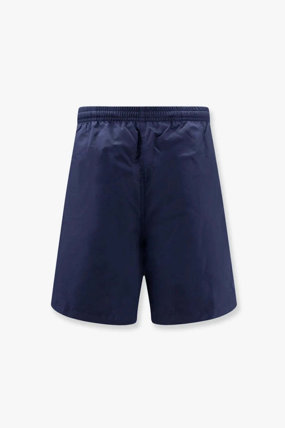 Ami paris men’s nylon swimsuit encre in navy blue with elastic waistband and smooth lightweight fabric