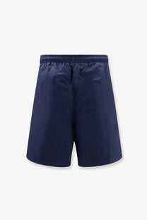 Ami paris men’s nylon swimsuit encre in navy blue with elastic waistband and smooth lightweight fabric