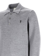 Ami Paris Men's Polo Grey, view 3