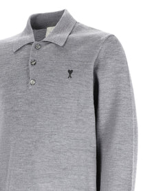 Ami Paris Men's Polo Grey, view 3
