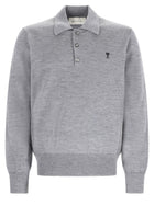 Ami Paris Men's Polo Grey