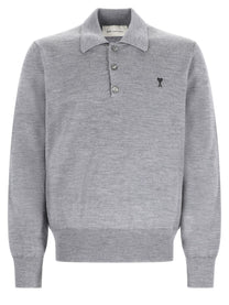 Ami Paris Men's Polo Grey