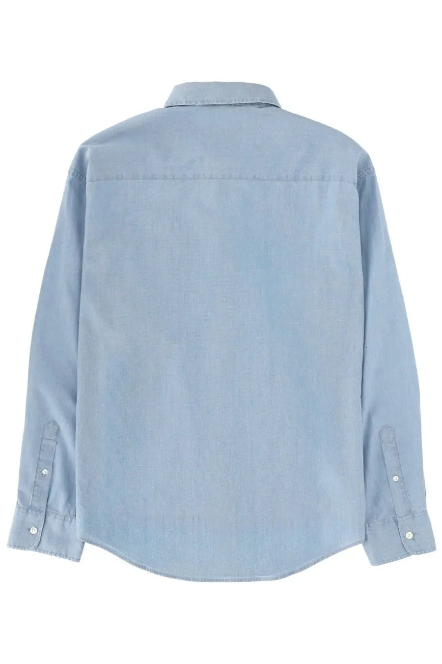 Light blue denim button-up Ami Paris men’s shirt with classic collar and long sleeves in cotton material