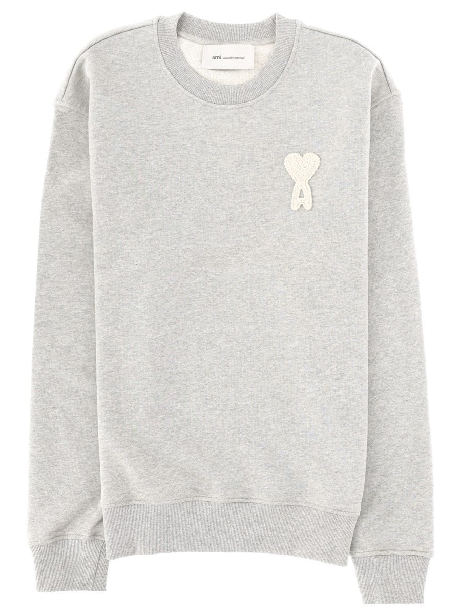 Ami Paris Men's Sweatshirt with Patch Grey