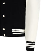 Ami Paris Men's Teddy Padded Jacket with Sleeves in Leather Black, view 3