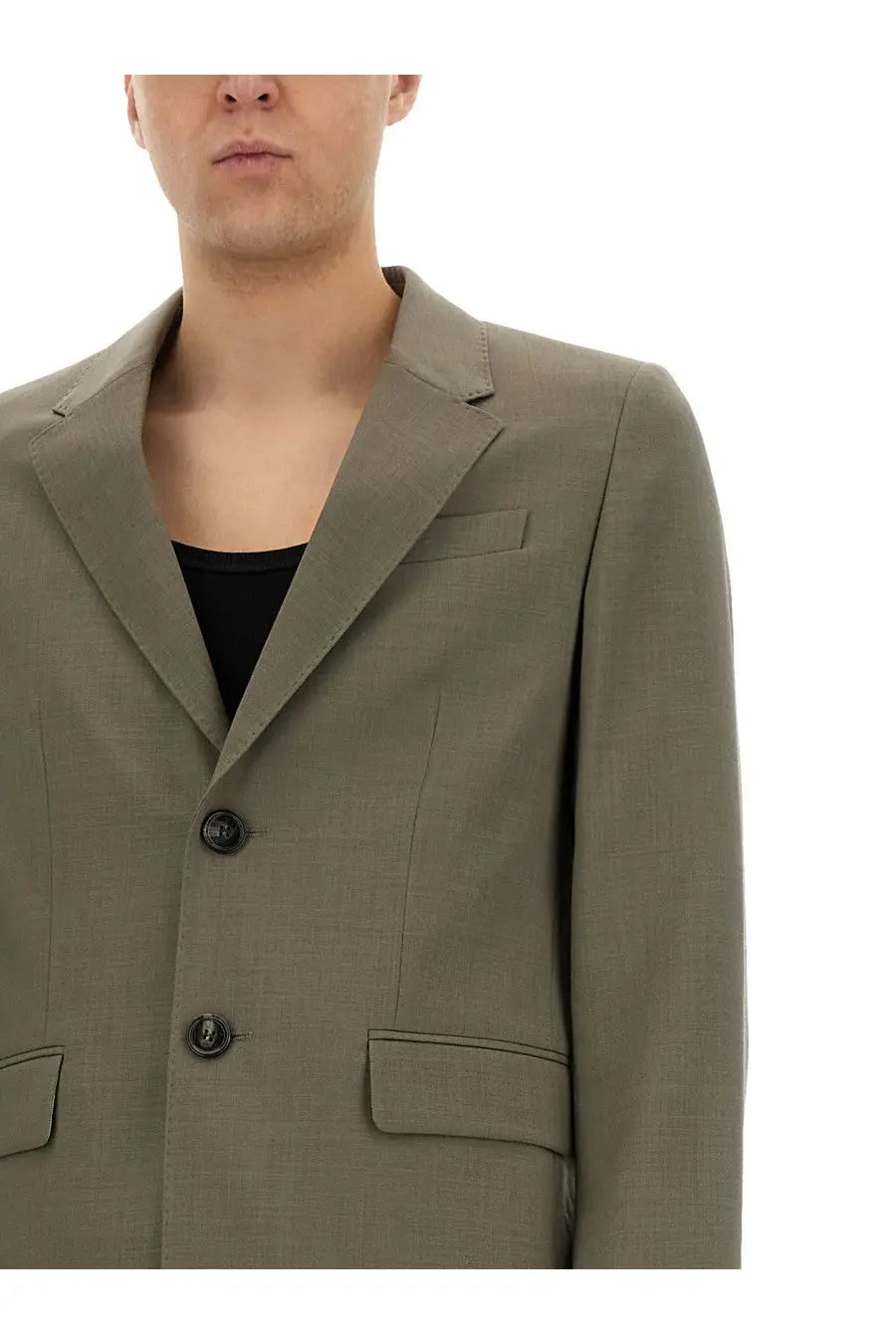 Ami Paris Men's Two Button Jacket Green, view 4