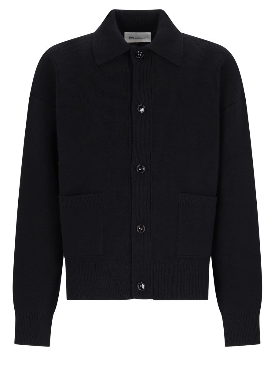 Ami Paris Men's Wool Cardigan Black