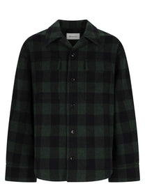 Ami Paris Men's Wool Checked Overshirt Green