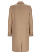 Ami Paris Men's Wool Double-Breasted Coat Beige, view 2