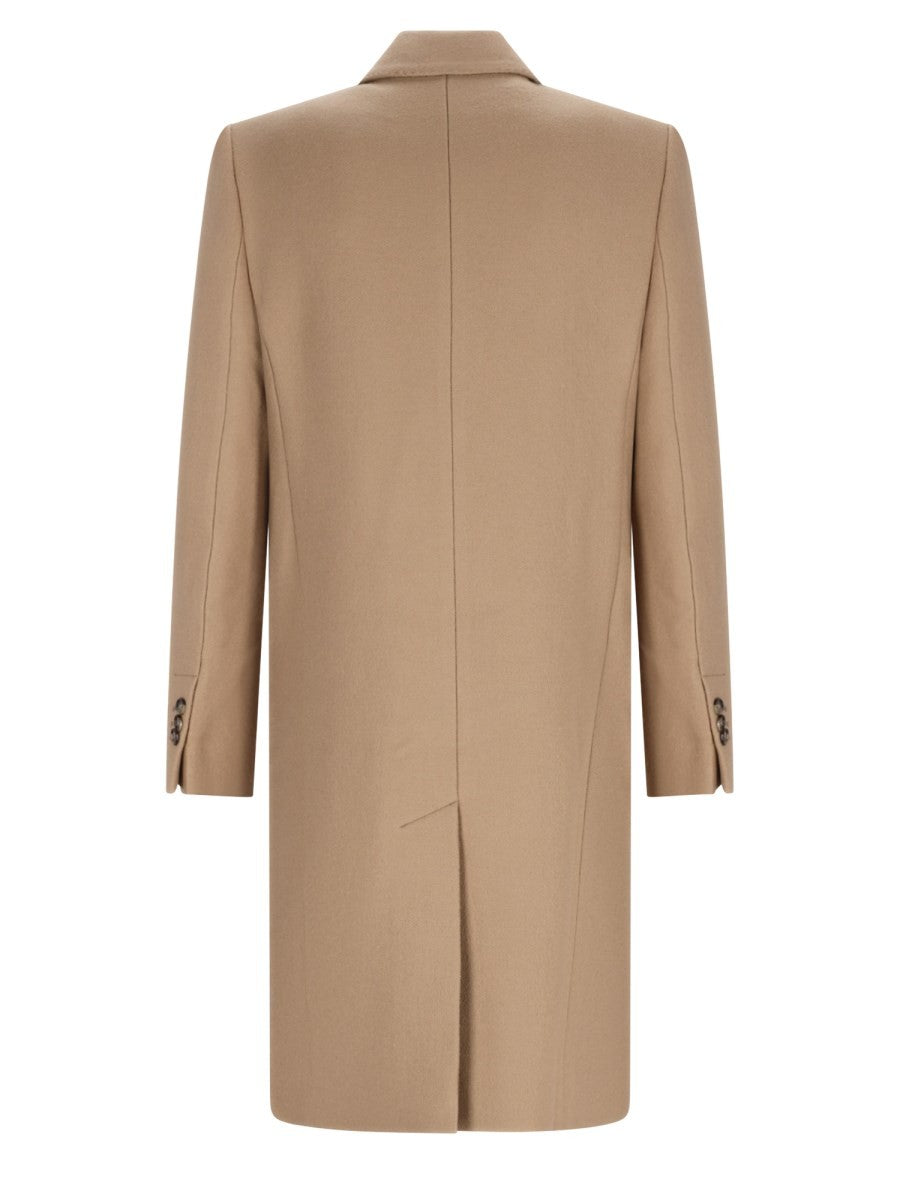 Ami Paris Men's Wool Double-Breasted Coat Beige, view 2