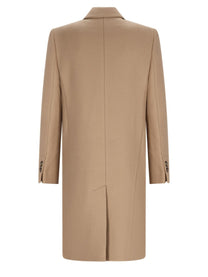 Ami Paris Men's Wool Double-Breasted Coat Beige, view 2