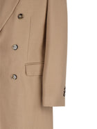 Ami Paris Men's Wool Double-Breasted Coat Beige, view 3