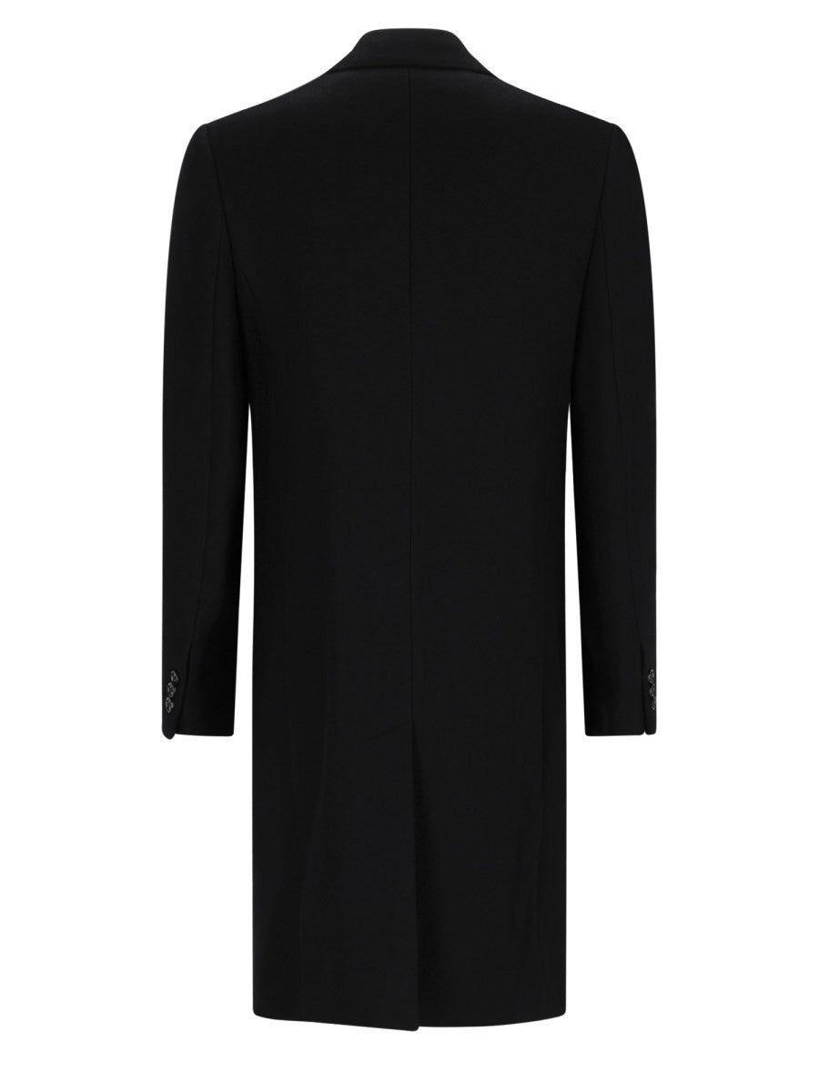 Ami Paris Men's Wool Double-Breasted Coat Black, view 2