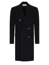 Ami Paris Men's Wool Double-Breasted Coat Black