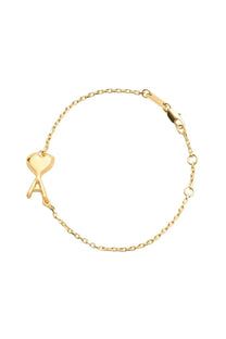 Gold-toned chain bracelet with heart-shaped key charm by ami paris unisex ami de coeur bracelet gold