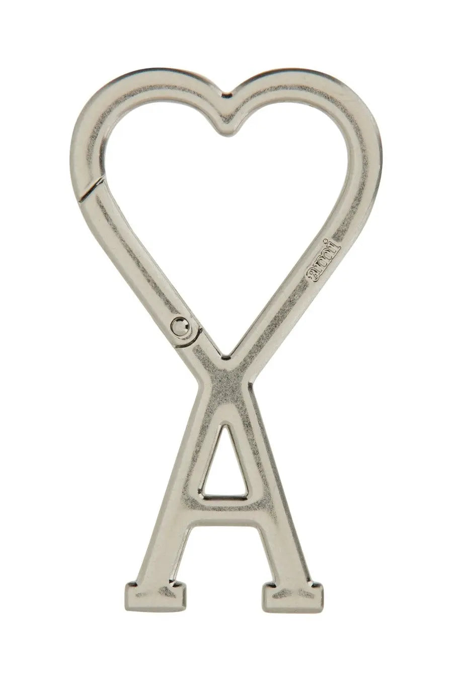 Silver Ami Paris DE Cour unisex keychain heart carabiner with a design