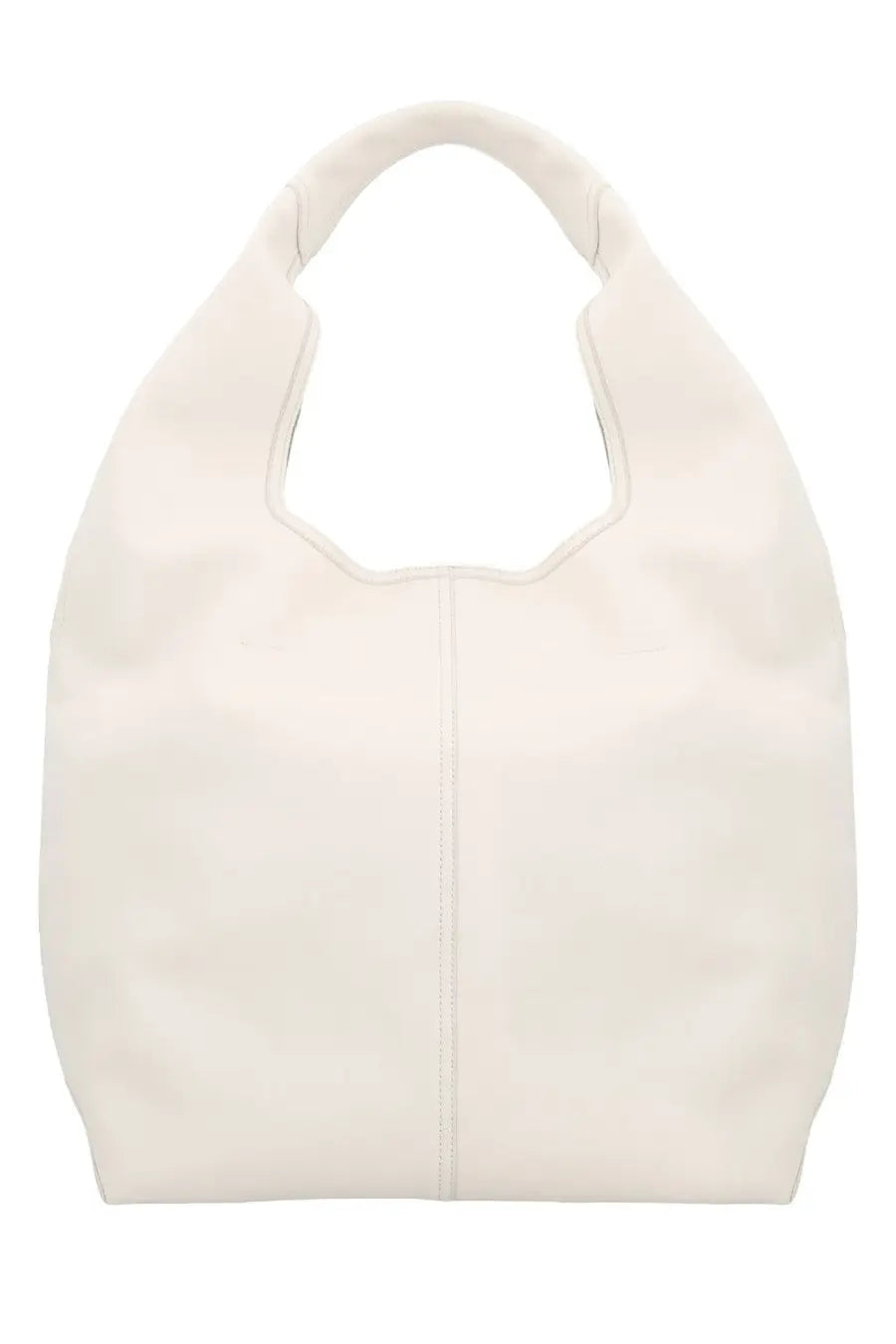 Ami Paris unisex leather Etienne tote white with minimalist off-white leather and clean front seam stitching
