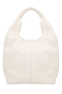 Ami Paris unisex leather Etienne tote white with minimalist off-white leather and clean front seam stitching