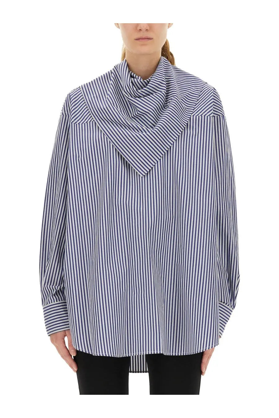 Ami Paris Unisex Striped Bandana Blouse Blue