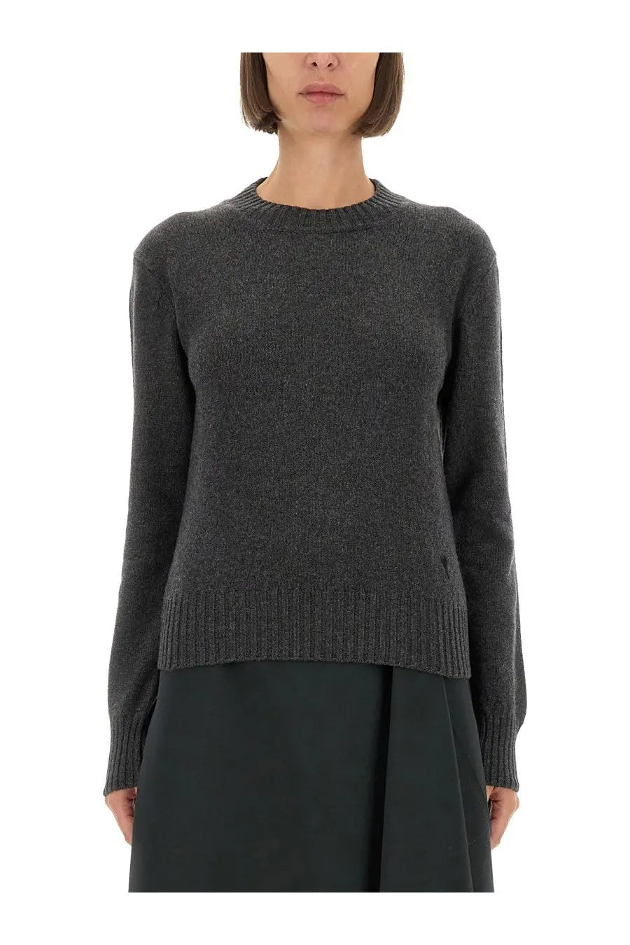 Ami Paris Women's Cashmere Sweater Grey