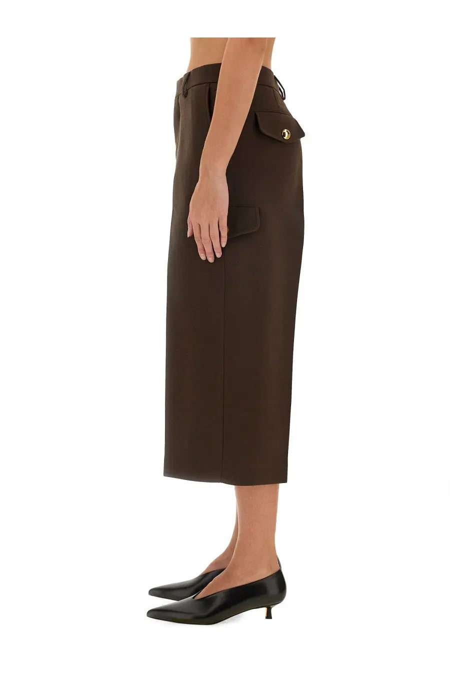 Ami Paris Women's Military Bermuda Brown, view 4
