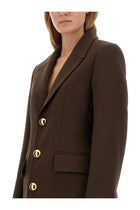 Ami Paris Women's Single Breasted Jacket Brown, view 4