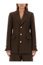 Ami Paris Women's Single Breasted Jacket Brown