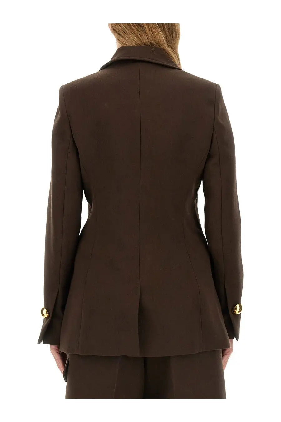 Ami Paris Women's Single Breasted Jacket Brown, view 3