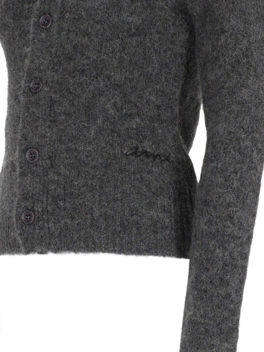 Ami Paris Women's Wool Alpaca Cardigan Grey, view 3