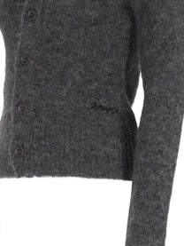 Ami Paris Women's Wool Alpaca Cardigan Grey, view 3