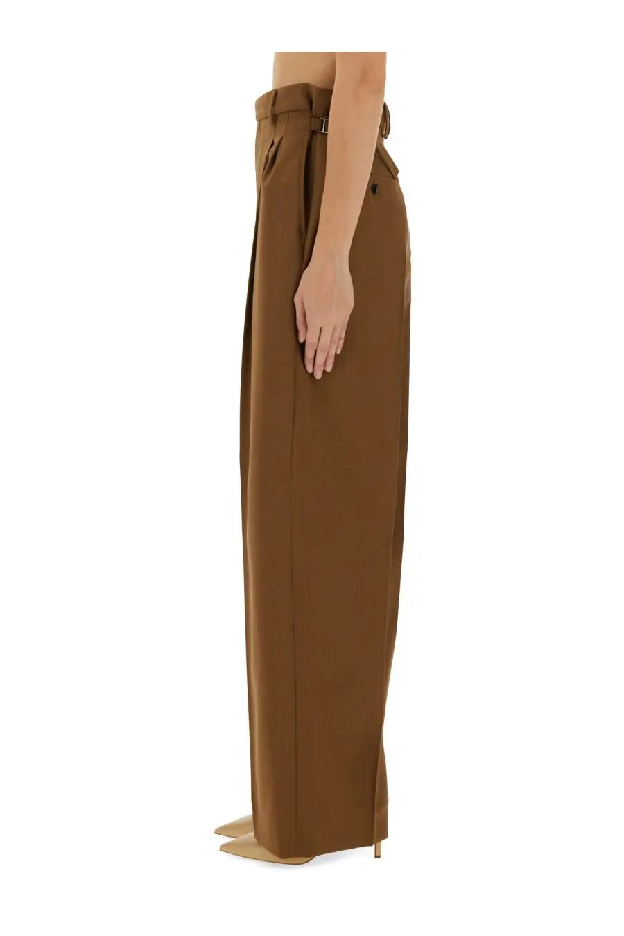 Ami Paris Women's Wool Pants Brown, view 4