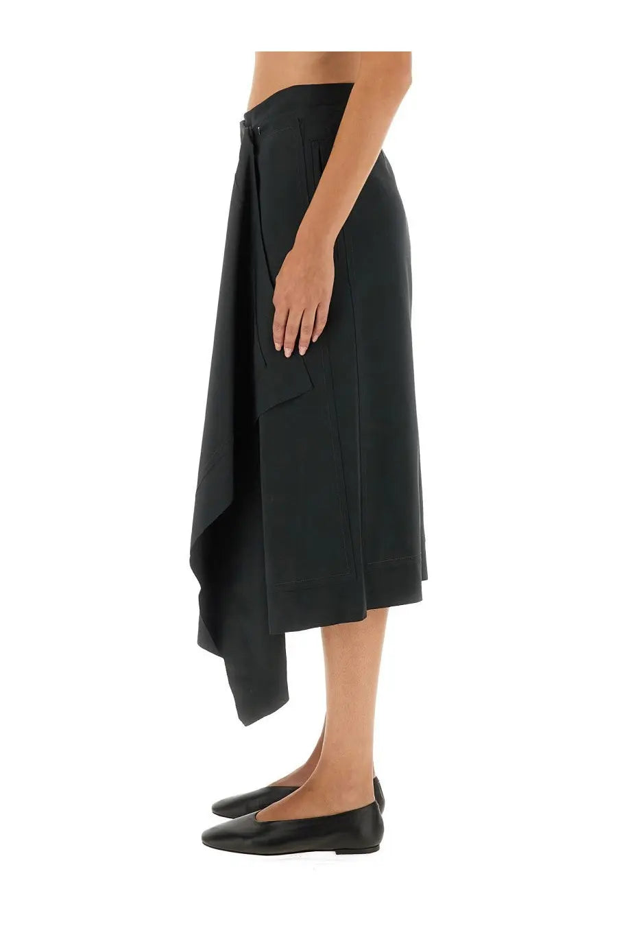 Ami Paris Women's Wool Wrapped Skirt Grey, view 4