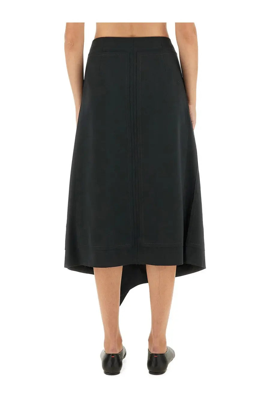Ami Paris Women's Wool Wrapped Skirt Grey, view 3
