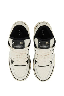 Amiri men’s sneaker ma white with white and black perforated uppers contrasting laces and chunky rubber sole