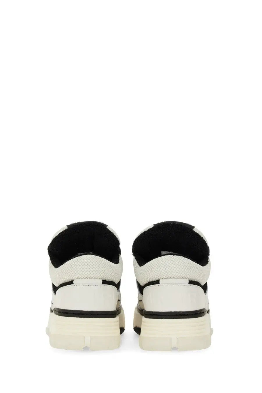 Amiri men’s sneaker ma white chunky sneaker with white and black mesh upper rubber sole and padded collar