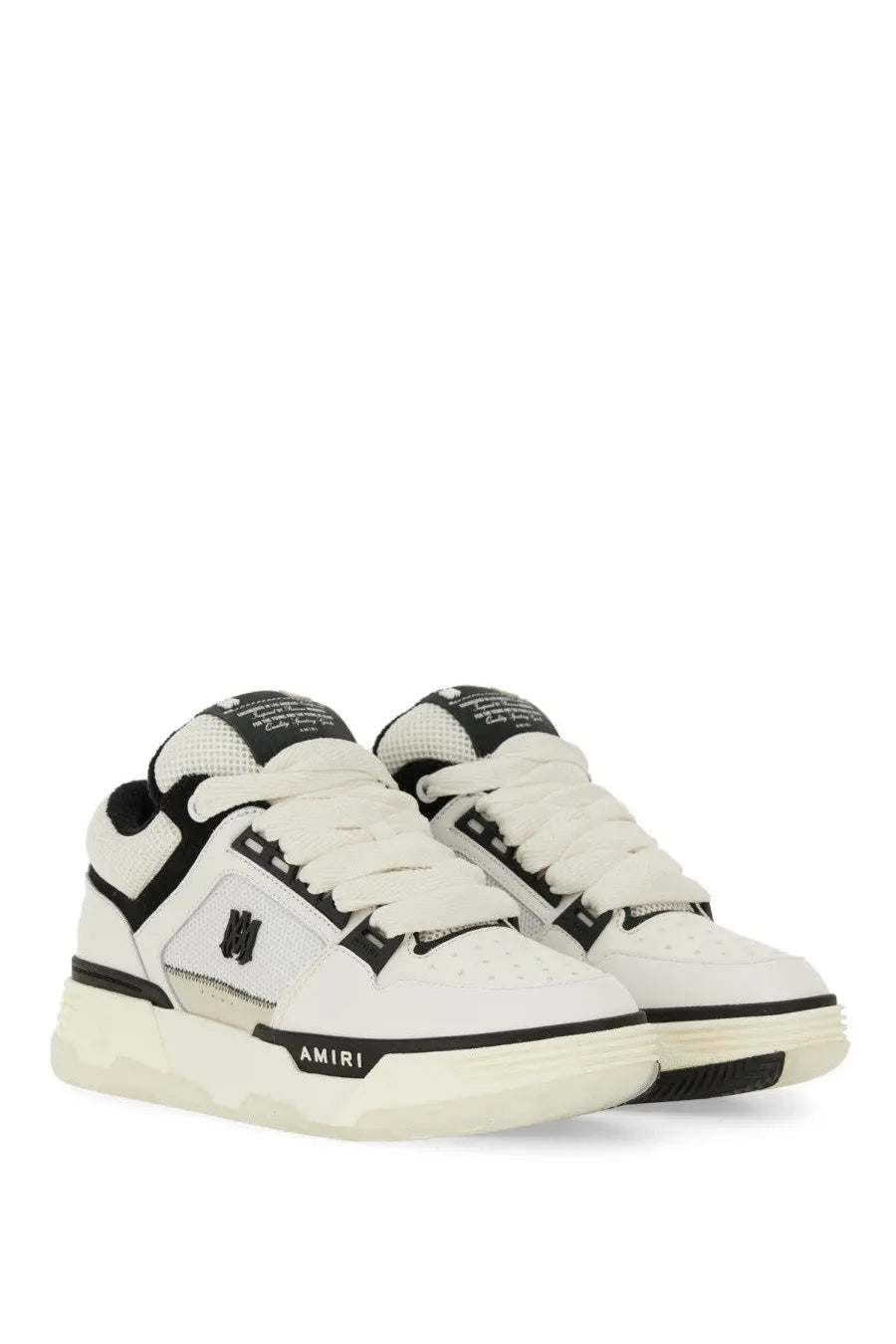 Amiri men’s sneaker ma white with white and black mesh upper rubber sole and bold logo detailing