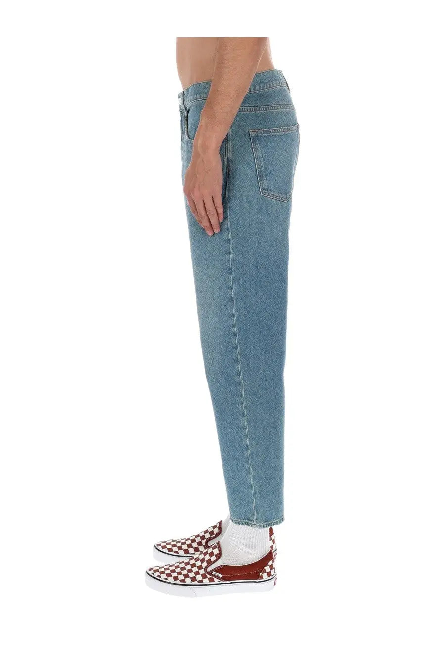 Amish supplies men’s jeans jeremiah sandstone blue light-wash denim with relaxed straight-leg cut and visible stitching details