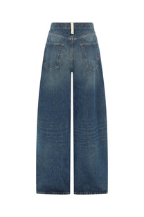 Amish supplies women’s Danielle Michigan jeans blue high-waisted wide-leg denim with subtle fading and stitching details