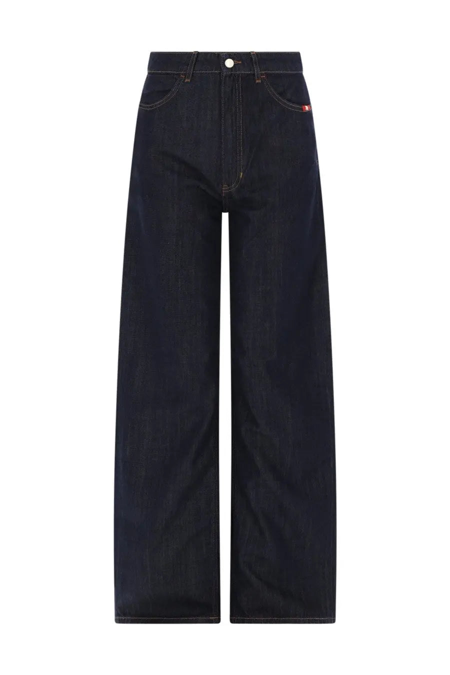 Dark indigo denim high waist straight-leg trousers from amish supplies women’s jeans linda blue collection