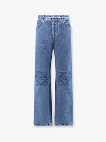 Loewe Men's Anagram Baggy Jeans Blue
