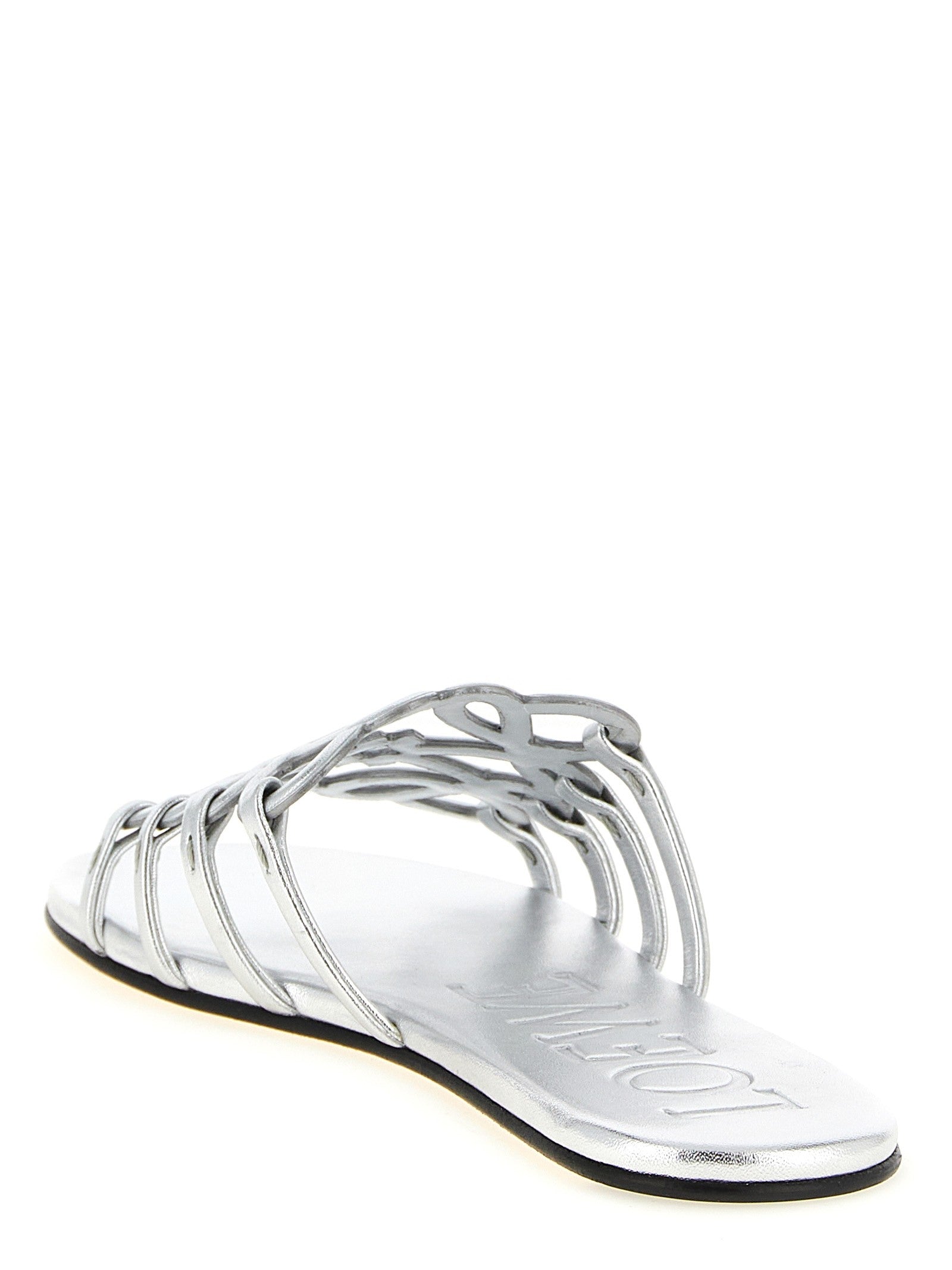 Loewe Anagram Petal Slides Silver